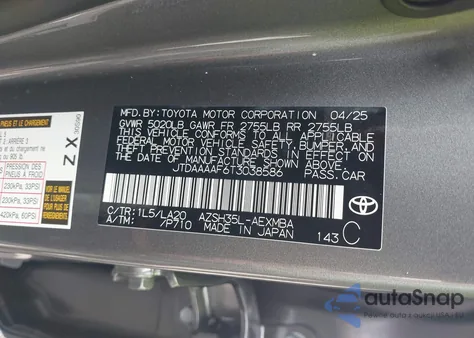 2026 Toyota Crown Limited from USA, damaged, VIN JTDAAAAF6T3038586